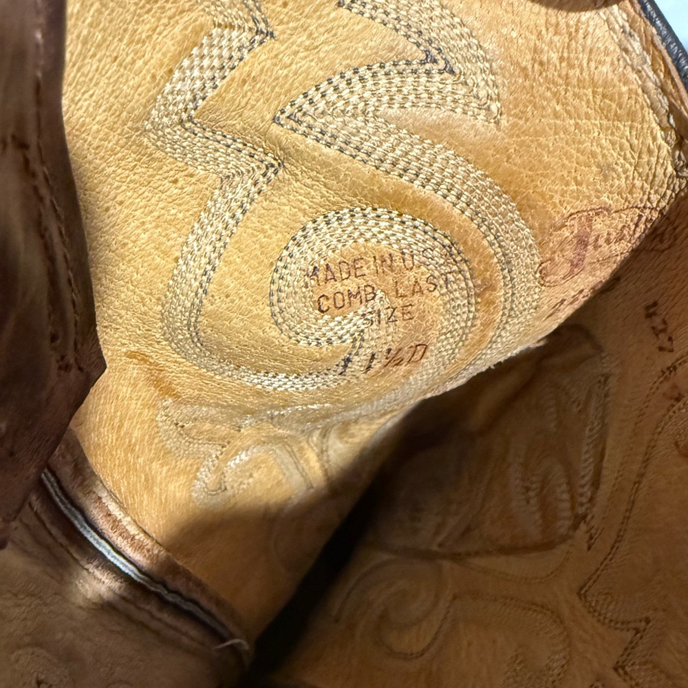 Vintage Justin 2252 Men’s Leather Cowboy Boots.  Made in USA.  Sz 11.5D, EUC - Picture 9 of 9